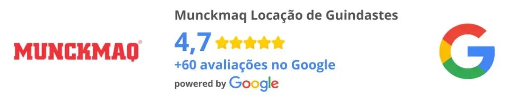 Munckmaq Locação de Guindastes com nota 4,7 e +60 avaliações no Google